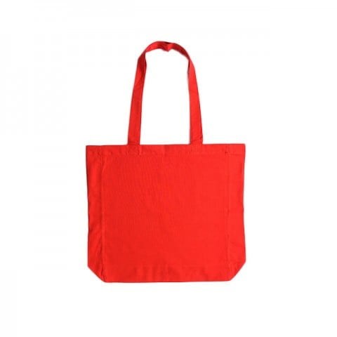 Torby i plecaki - Cotton bag with sidefold, long handles - XT95 - Red - RAVEN - koszulki reklamowe z nadrukiem, odzież reklamowa i gastronomiczna