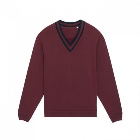 Bluzy - Sweter unisex w serek Sloaner - STSU871 - Burgundy - RAVEN - koszulki reklamowe z nadrukiem, odzież reklamowa i gastronomiczna