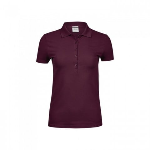 Koszulki Polo - Damska koszulka polo Luxury Stretch - Tee Jays 145 - Wine - RAVEN - koszulki reklamowe z nadrukiem, odzież reklamowa i gastronomiczna